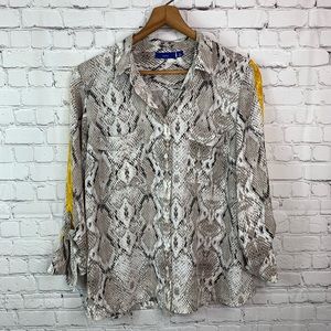 🌈3X$25⚡️Apt. 9 Snake Print Button Down Blouse XL